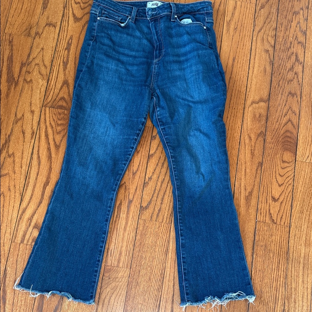 PAIGE Denim Claudine High Waist Jeans in Stayin Alive. Size 32